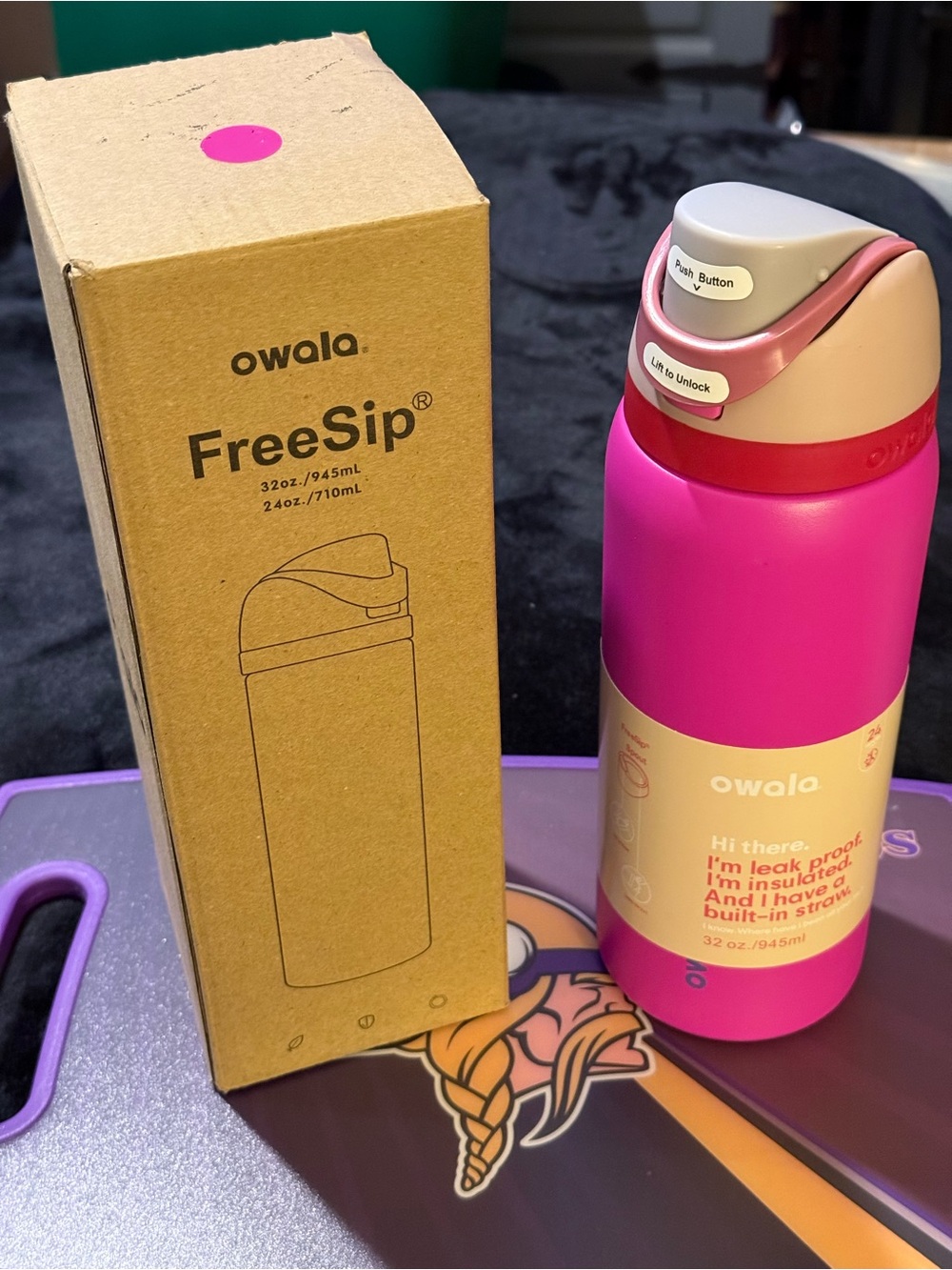 Owala FreeSip 32 oz Pink Water Bottle